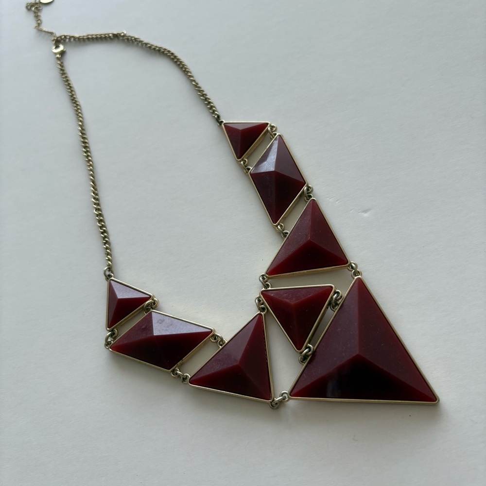 Geometric Red and Gold Necklace